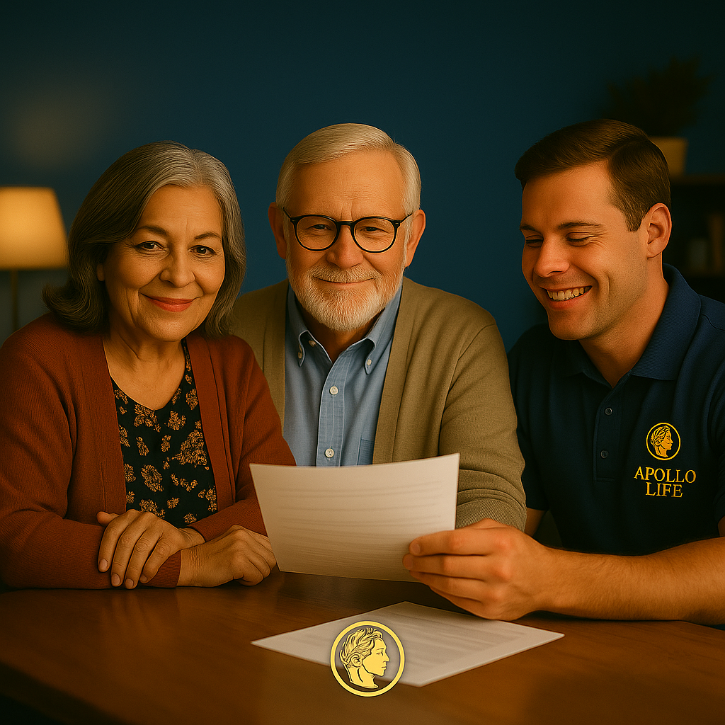 Family reviewing burial insurance options